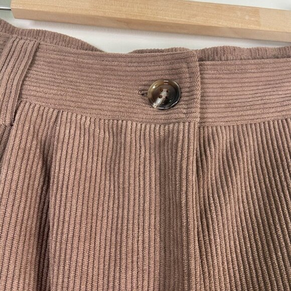 Halara Mid Rise Button Zipper Side Pocket Corduroy Pants Cocoa Brown Size M NEW - Picture 5 of 12